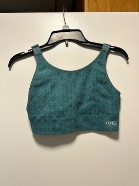 Ryka Teal Ribbed Crop Tank